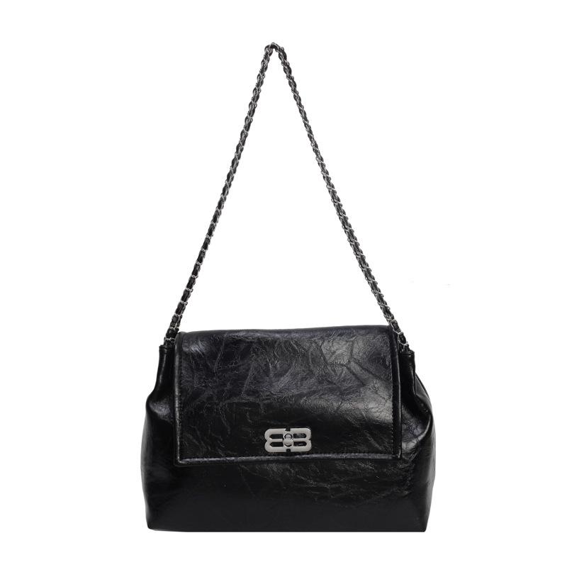 Bolso Trapecio Pequeño Piel Negro  | Bolsos Mujer Accesorios Bolsos