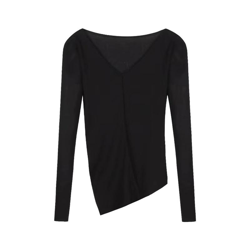 Camiseta Viscosa Seda Negra  | Camisetas Mujer Camisetas Camisetas