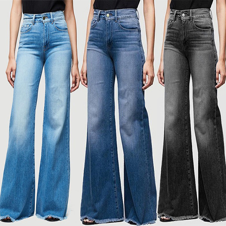 Jeans Bootcut Botones  | Jeans Mujer Jeans Azul lavado