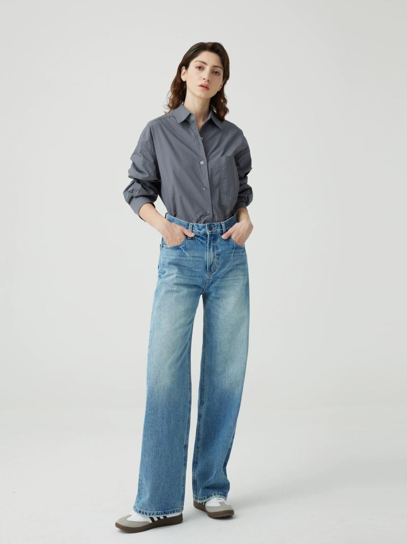 Jeans Straight  | Jeans Mujer Jeans Azul lavado