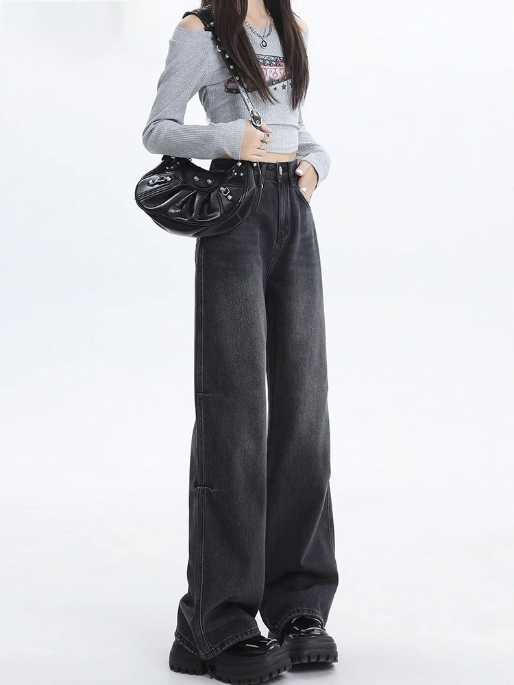 Jeans Straight  | Jeans Mujer Jeans Gris