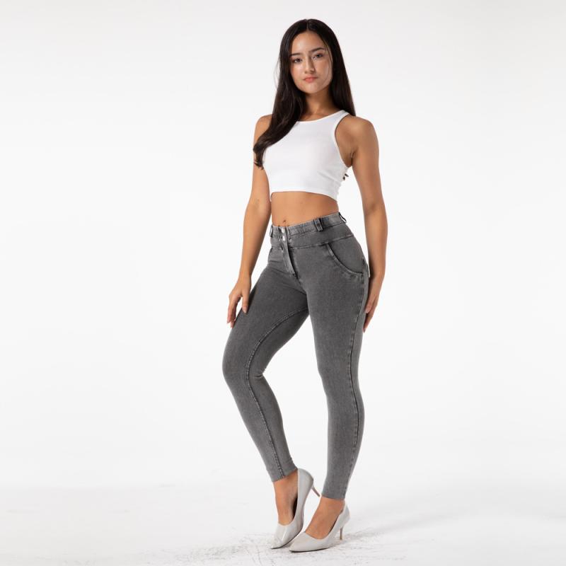 Jeans Super High Waist Skinny  | Jeans Mujer Jeans Gris oscuro