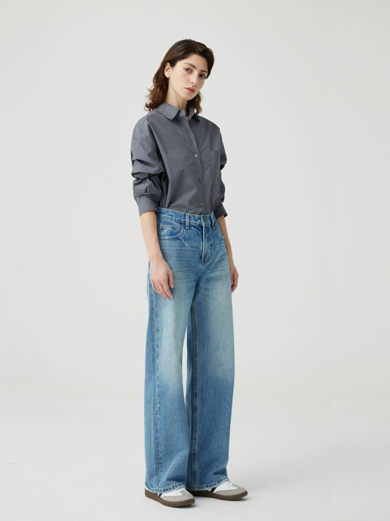 Jeans Wide Leg  | Jeans Mujer Jeans Azul lavado