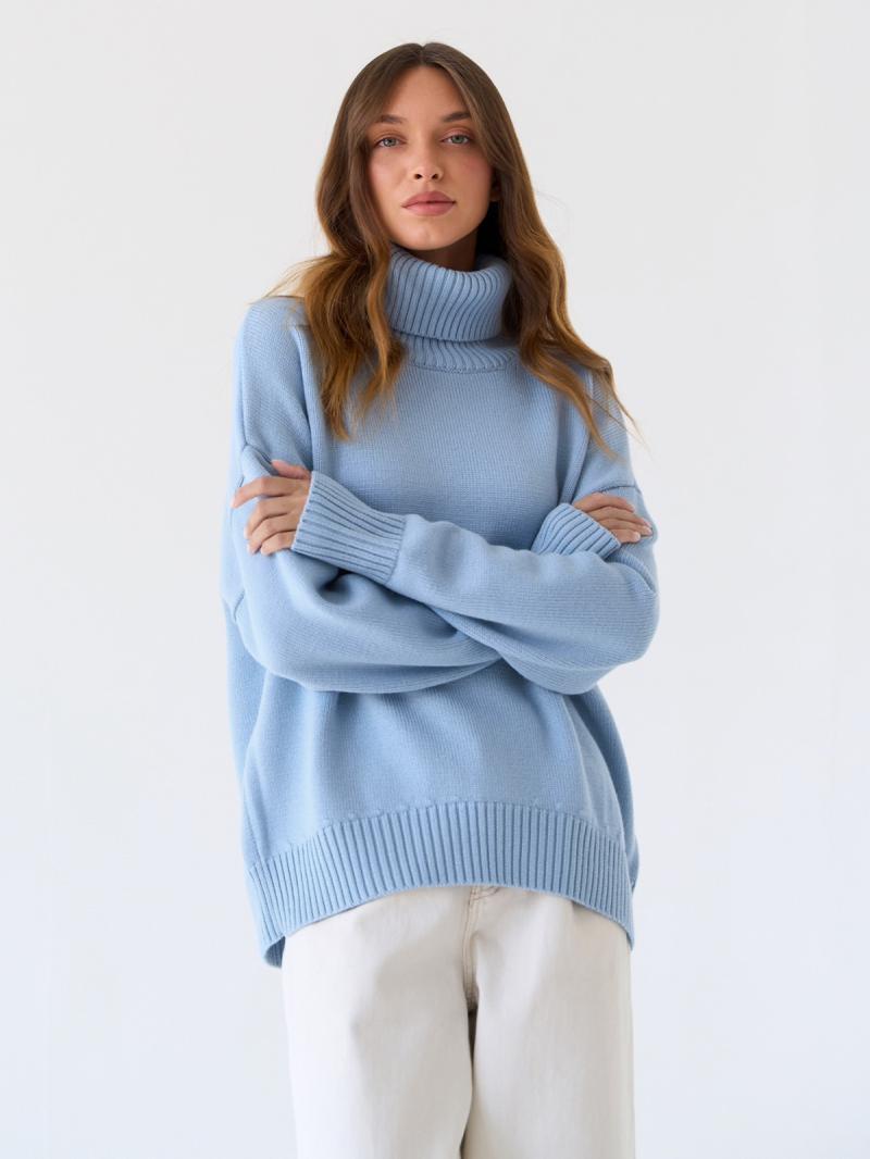 Jersey Boxy Azul Claro  | Punto Mujer Mujer Mujer