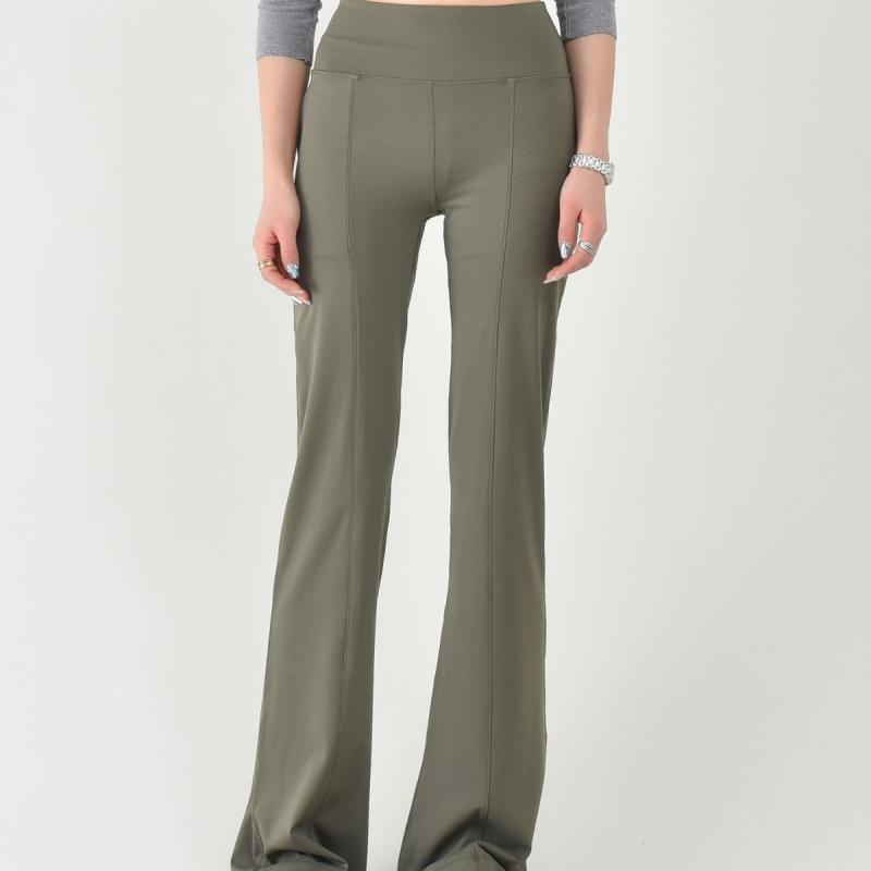 Pantalón Flare Cintura Canalé  | Pantalones Mujer Mujer Gris oscuro