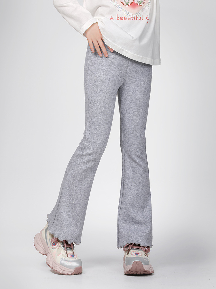 Pantalón Flare Cintura Canalé  | Pantalones Mujer Mujer Gris