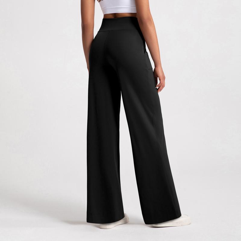 Pantalón Wide Leg Gofrado  | Pantalones Mujer Mujer Marrón