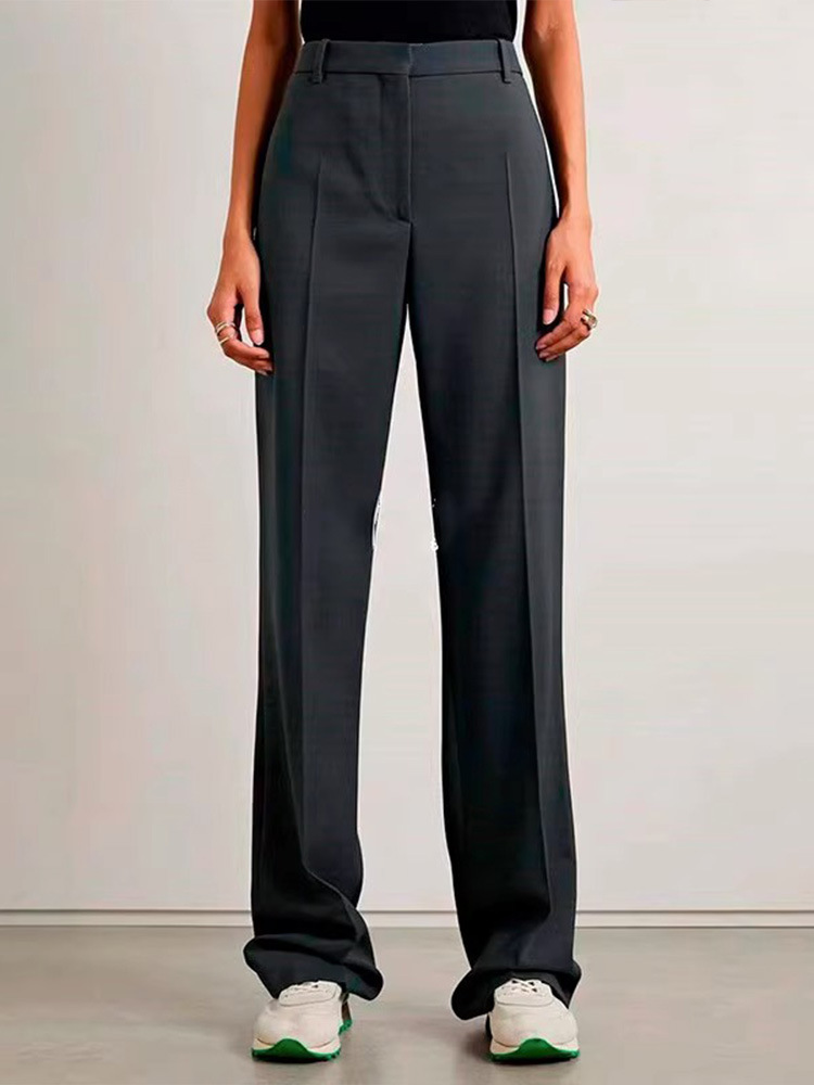 Pantalón Wide Leg Tailoring  | Pantalones Mujer Mujer Gris