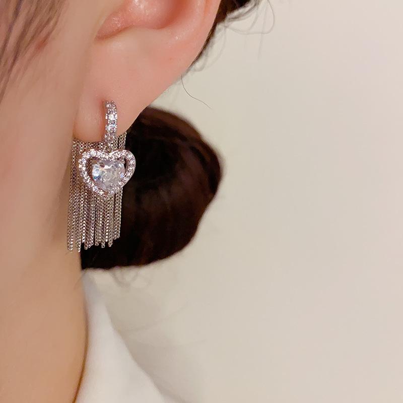 Pendiente Ear Cuff Corazón Cristales  | Bisutería Mujer Accesorios Bisutería