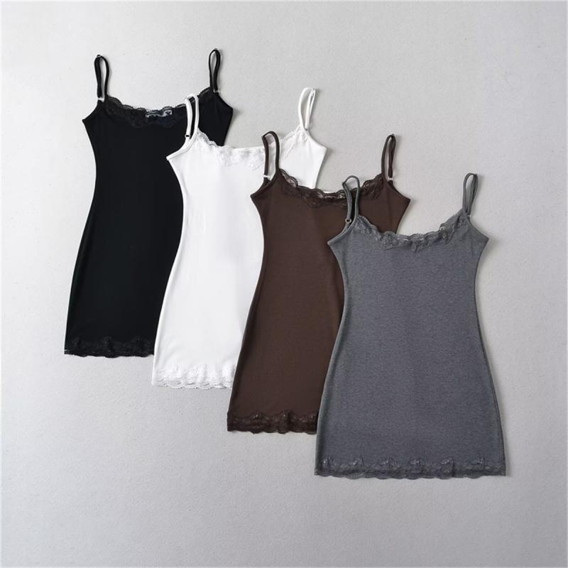 Vestido Mini Tirantes Lace  | Vestidos Y Monos Mujer Mujer Gris