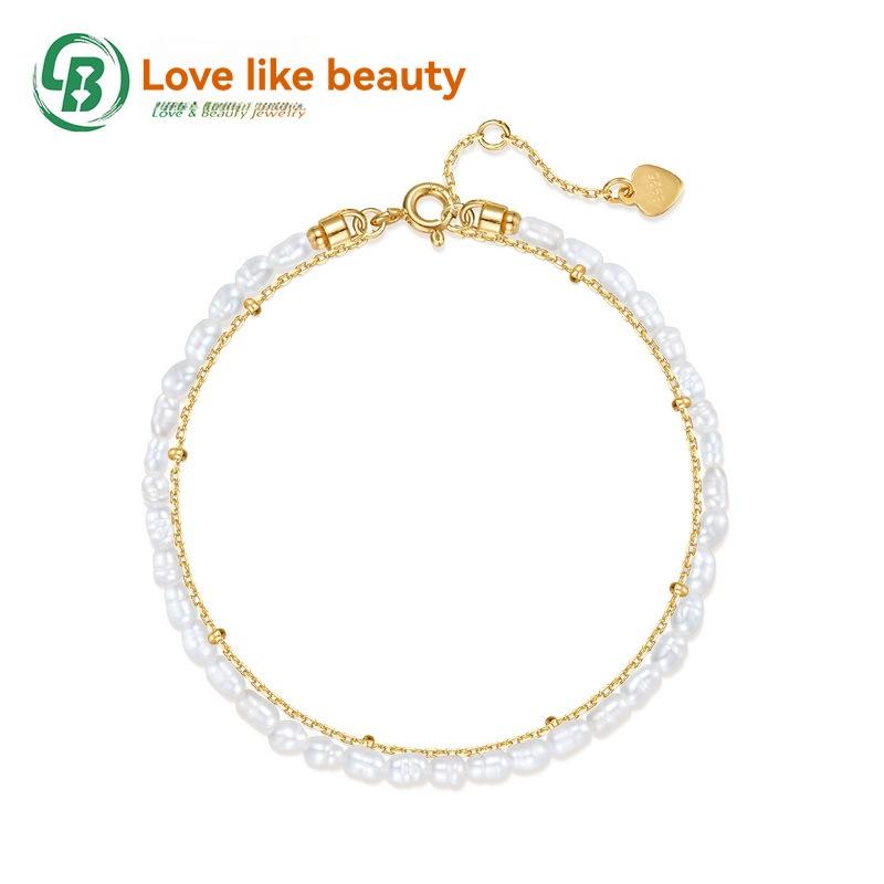 Pulsera Doble Logo Candy Perlas Negro  | Bisutería Mujer Accesorios Bisutería